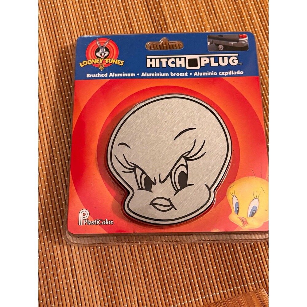 Looney Tunes Tweety Bird Brushed Aluminum Hitch Cover Plug 2" & 1-1/4" 2006